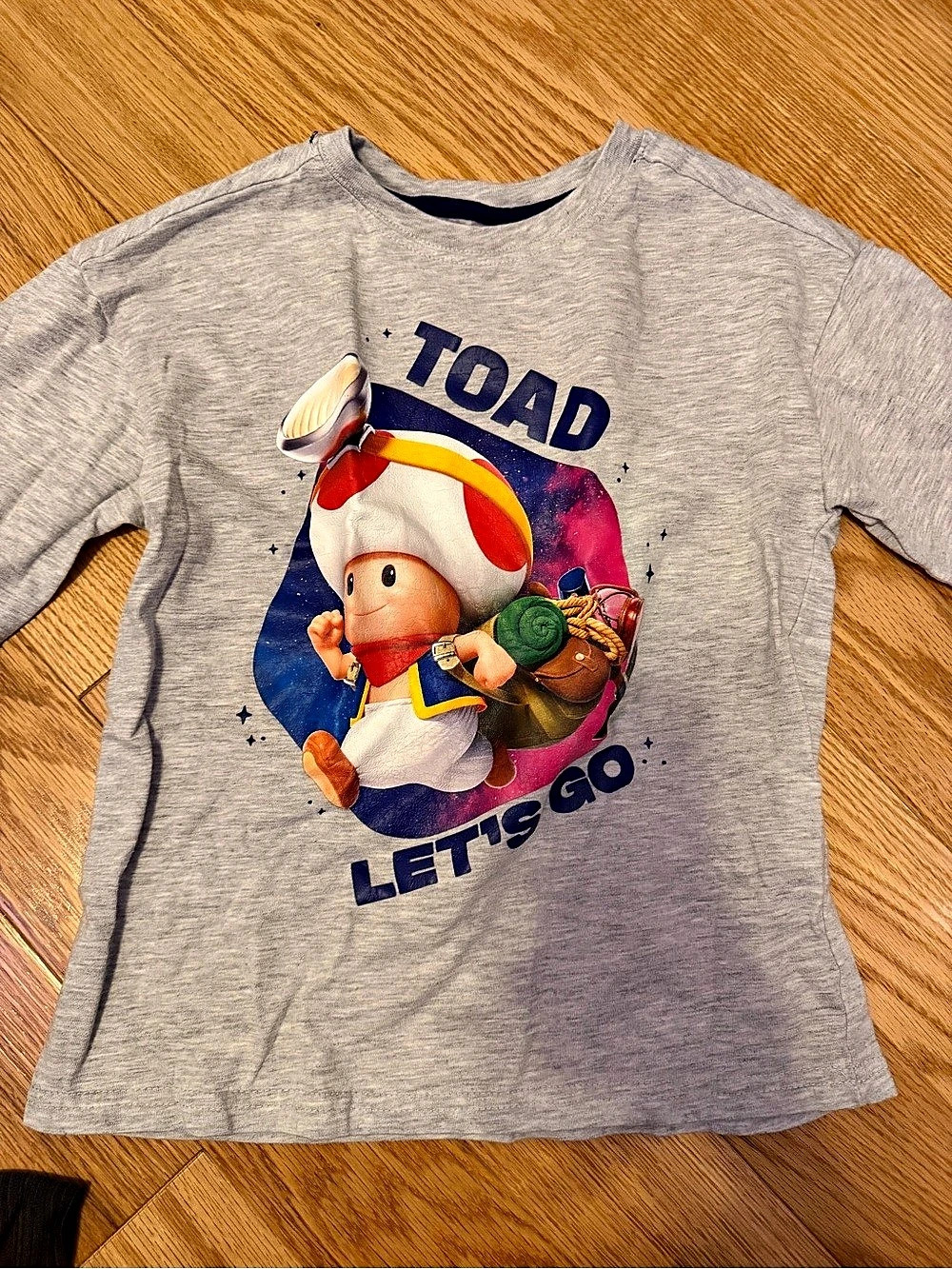 Nintendo The Super Mario Galaxy Movie Graphic Tee Boys Size 8 Gray